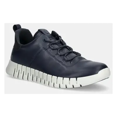 Kožené sneakers boty Ecco Gruuv Sneaker Lea tmavomodrá barva, 525204-50595