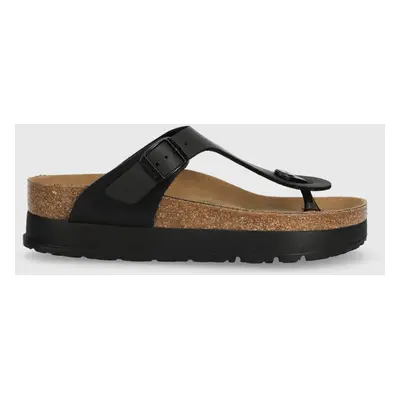 Žabky Birkenstock Gizeh Platform Flex dámské, černá barva, na platformě, 1027367