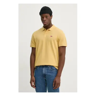 Bavlněné polo tričko Levi's žlutá barva