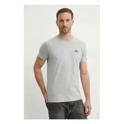 Tričko Alpha Industries Basic T Small Logo šedá barva, s potiskem, 188505.17