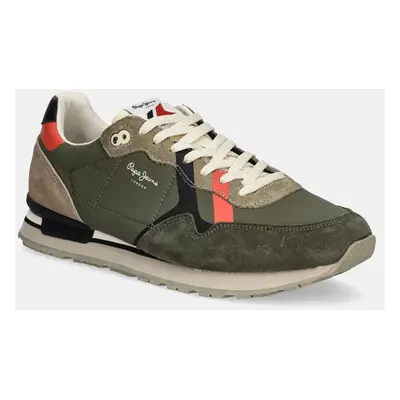 Sneakers boty Pepe Jeans BRIT COVER M zelená barva, PMS40029