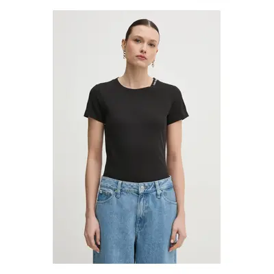 Bavlněné tričko Calvin Klein Jeans černá barva, J20J225540