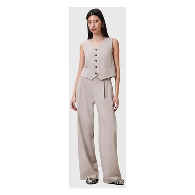 Kalhoty AllSaints ALEIDA dámské, béžová barva, široké, medium waist, W037QC