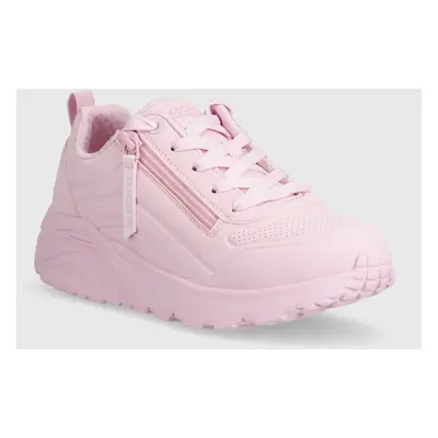 Dětské sneakers boty Skechers UNO LITE EASY ZIP růžová barva