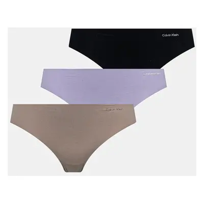 Tanga Calvin Klein Underwear 3-pack fialová barva, 000QD3558E