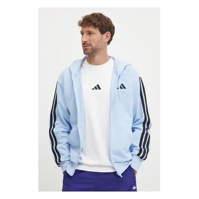 Mikina adidas Essentials pánská, modrá barva, s kapucí, s aplikací, JE6342