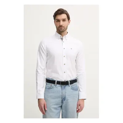 Bavlněná košile Hackett London bílá barva, regular, s límečkem button-down, HM3010065