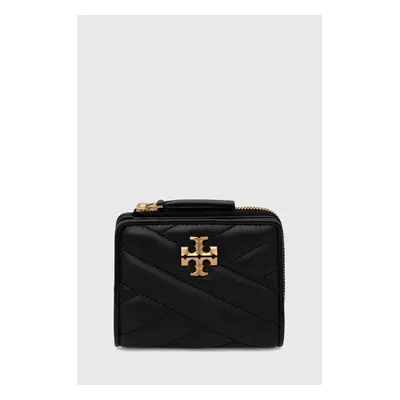 Kožená peněženka Tory Burch černá barva