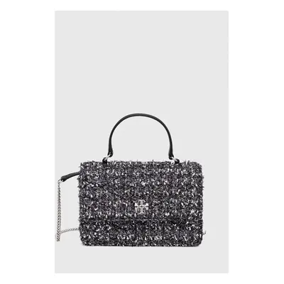 Kabelka Tory Burch Kira Chevron Tweed Mini černá barva, 155542.003