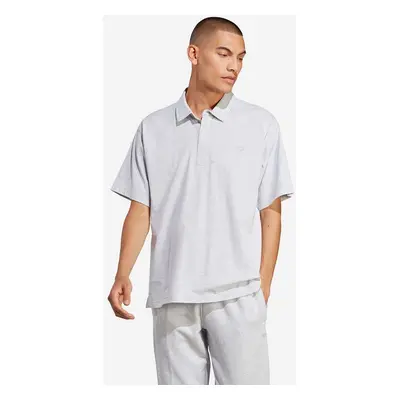 Bavlněné polo tričko adidas Originals šedá barva, IC5120-grey