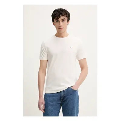 Bavlněné tričko Tommy Jeans 2-pack béžová barva, DM0DM20687