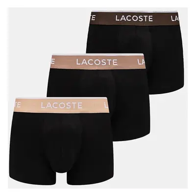 Boxerky Lacoste 3-pack pánské, černá barva