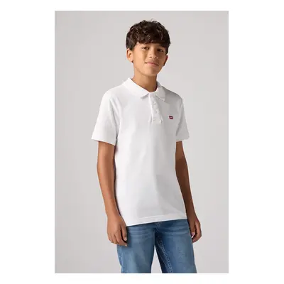 Dětská bavlněná polokošile Levi's BACK NECK TAPE POLO bílá barva, 9EA893