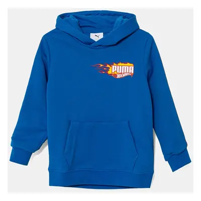 Dětská mikina Puma X HOT WHEELS Hoodie TR modrá barva, s kapucí, s potiskem, 630071