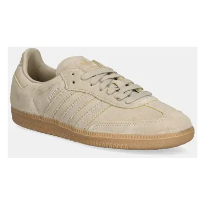 Semišové sneakers boty adidas Originals Samba OG béžová barva, JI3210