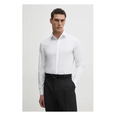 Košile Calvin Klein pánská, bílá barva, slim, s klasickým límcem, K10K114298