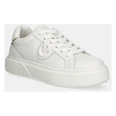 Kožené sneakers boty Pinko Yoko bílá barva, SS0071 P001 Z12