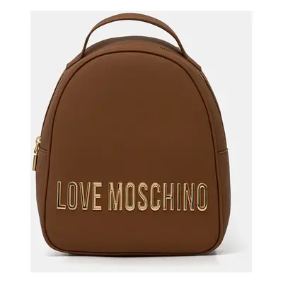 Batoh Love Moschino dámský, hnědá barva, malý, s aplikací, JC4197PP1