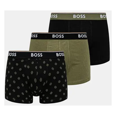 Boxerky BOSS 3-pack pánské, černá barva, 50531701