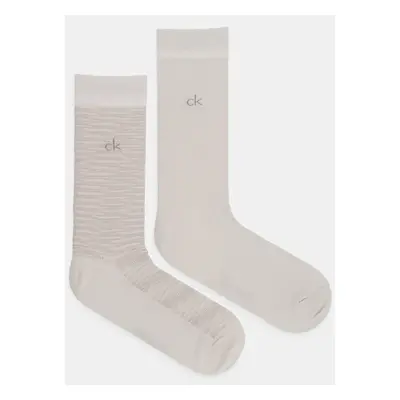 Ponožky Calvin Klein 2-pack pánské, béžová barva, 701231365