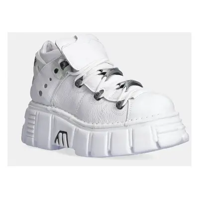 Kožené sneakers boty New Rock Napa Blanca + Vacuno Blanco + Tower Blanco bílá barva, M-106N-C27