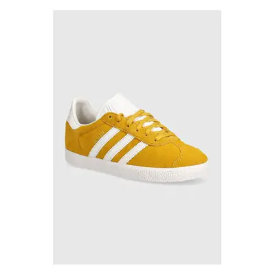 Dětské semišové sneakers boty adidas Originals GAZELLE žlutá barva, IF9803