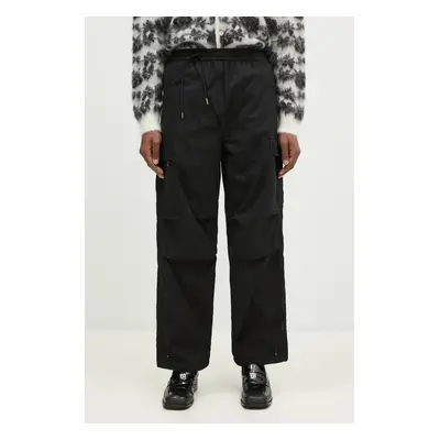 Bavlněné kalhoty Maharishi Asym Cargo Track Pants černá barva, jednoduché, 5307.BLACK