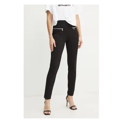 Kalhoty Guess GISELE dámské, černá barva, přiléhavé, high waist, W4BB04 KBJP2