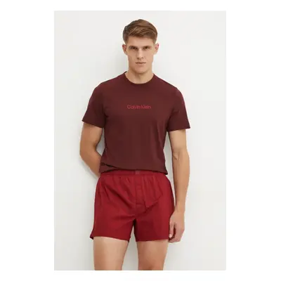 Bavlněné pyžamo Calvin Klein Underwear hnědá barva, 000NM2762E