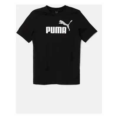 Dětské bavlněné tričko Puma ESS 2 COLOR No.1 Logo Tee černá barva, s potiskem, 685778