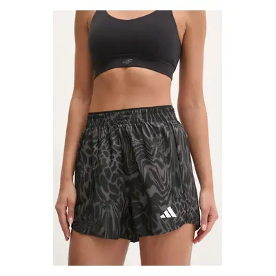 Tréninkové šortky adidas Performance Train Essentials šedá barva, vzorované, high waist, JE8685