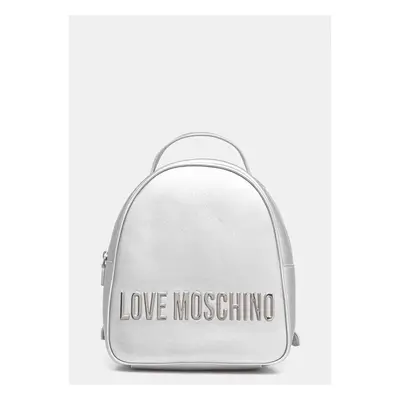 Batoh Love Moschino dámský, stříbrná barva, malý, s aplikací, JC4197PP1