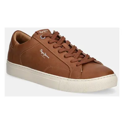 Sneakers boty Pepe Jeans JOE BASIC hnědá barva, PMS00048