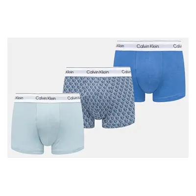 Bavlněné boxerky Calvin Klein Underwear 3-pack modrá barva, LV00NB4389