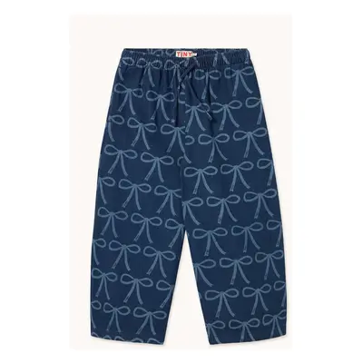 Dětské kalhoty Tinycottons BOWS PANT modrá barva, vzorované, SS25-237