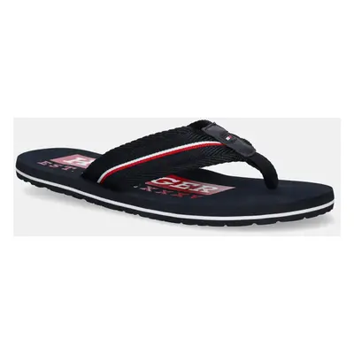 Žabky Tommy Hilfiger CORPORATE HILFIGER BEACH SANDAL pánské, tmavomodrá barva, FM0FM05436