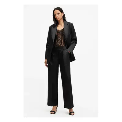 Kalhoty AllSaints SAE dámské, černá barva, široké, medium waist, W029QB