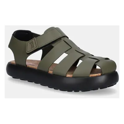 Kožené sandály Camper Pelotas Flota Sandal pánské, zelená barva, K100938-004