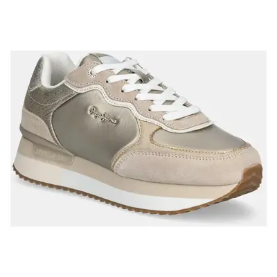 Sneakers boty Pepe Jeans RUSPER SHINE béžová barva, PLS60033