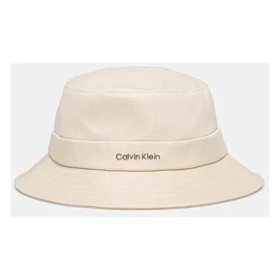 Bavlněný klobouk Calvin Klein béžová barva, K60K613161