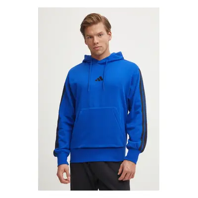 Mikina adidas Essentials pánská, modrá barva, s kapucí, s aplikací, JE6300