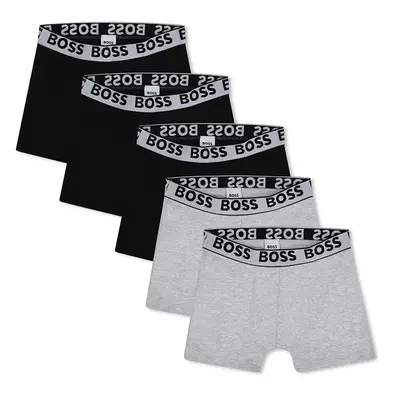 Dětské boxerky BOSS 5-pack černá barva, J51744