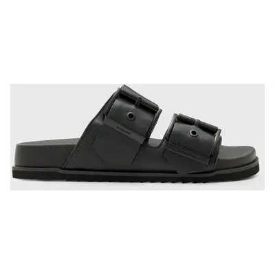 Kožené pantofle AllSaints Sian Sandal dámské, černá barva, W034FC