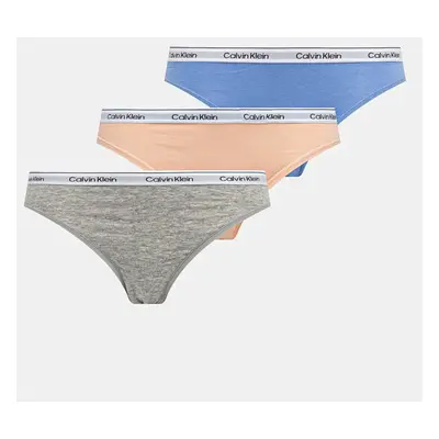 Tanga Calvin Klein Underwear 3-pack modrá barva, 000QD5209E