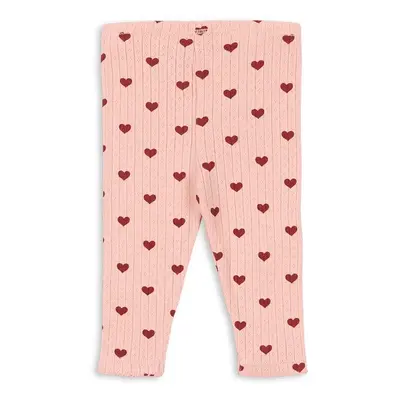 Dětské bavlněné legíny Konges Sløjd MINNIE PANTS GOTS růžová barva, KS102584