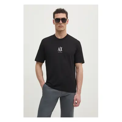 Bavlněné tričko Armani Exchange černá barva, s aplikací, XM000363 AF12308