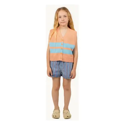 Dětské bavlněné šortky Tinycottons STRIPES MULTICOLOR SHORT modrá barva, vzorované, SS25-239