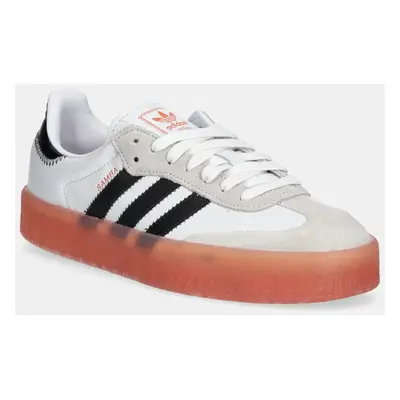 Kožené sneakers boty adidas Originals Sambae bílá barva, JI3072