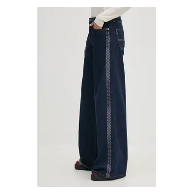 Džíny Pepe Jeans WIDE LEG JEANS MW CRAFT dámské, tmavomodrá barva, PL204839