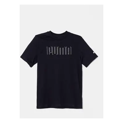 Dětské bavlněné tričko Puma SPORT Graphic Tee tmavomodrá barva, s potiskem, 685850